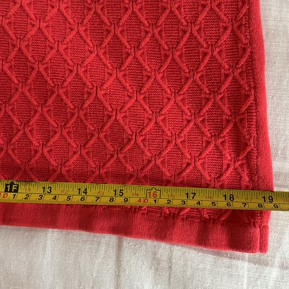 Talbots coral raised diamond stitching 3/4 length v-neck sweater - Picture 6 of 13